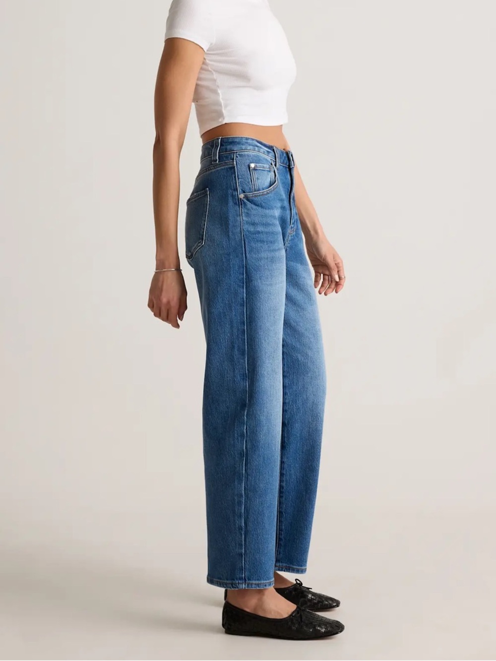 Quince Bella stretch barrel jeans size 29 - Picture 2 of 7